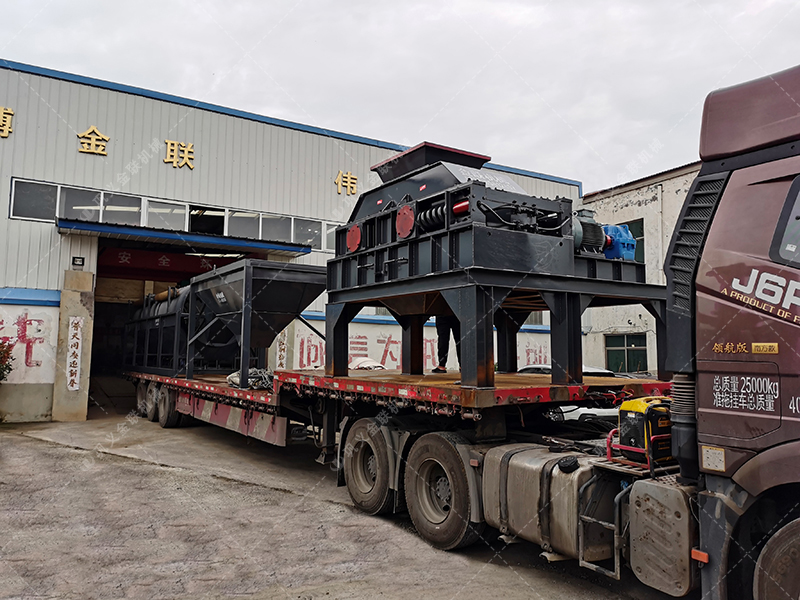 大型雙齒輥破碎機 無軸滾筒篩分機發貨圖片